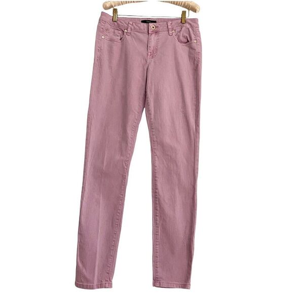 Dex Jeans Lavender Pink Distressed 5 Pocket Skinny Jeans Size 31 - Picture 1 of 7